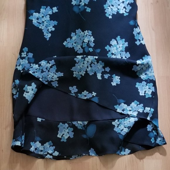 Vintage Late 90's Molly Malloy Navy Floral Print Mini Dress - Size 6 - Picture 3 of 5